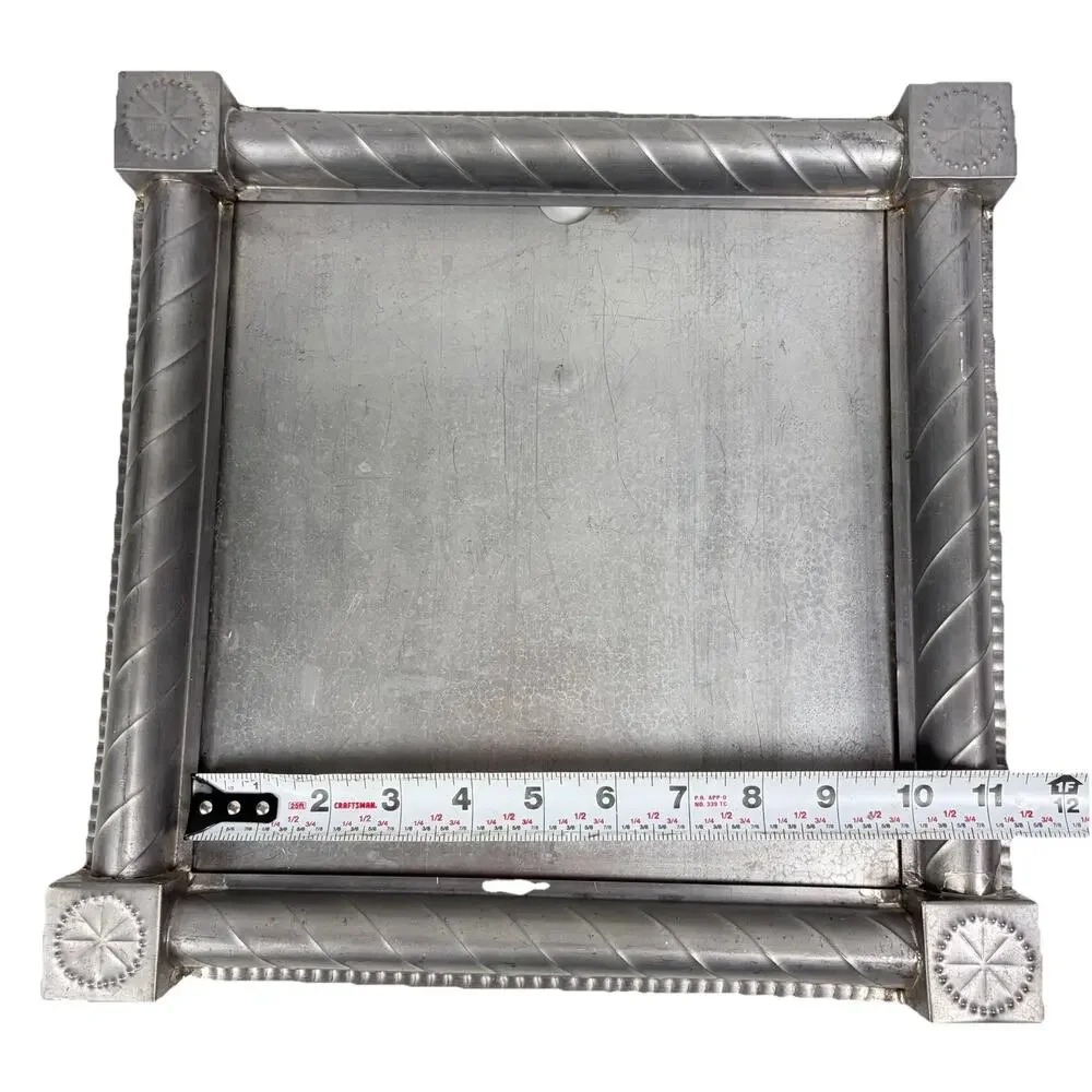 Handmade Punched Tin Metal Folk Art Photo Frame 13x13” Fits 10x10” Rustic VTG
